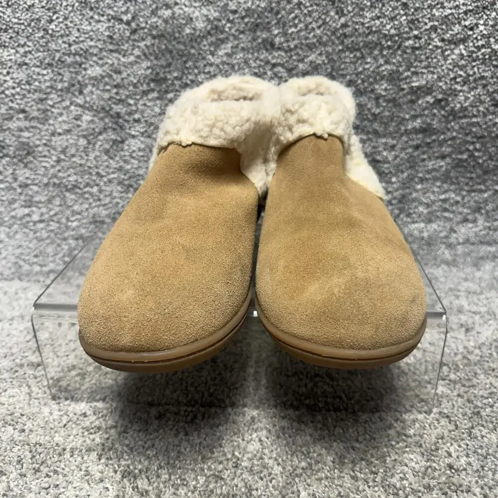 Minnetonka Slipper Booties Mens Size 11M Tan Suede Faux Fur Lined Cozy 400441